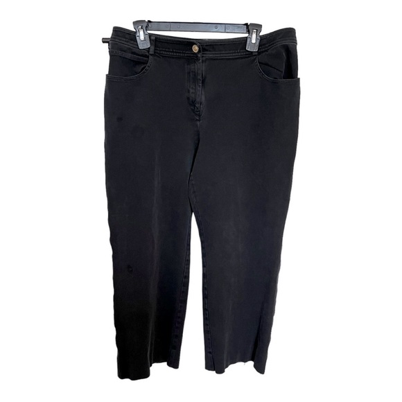 St. John Sport Jeans Women's 14 Straight Leg Five Pockets High Rise Black flawed - Picture 1 of 8